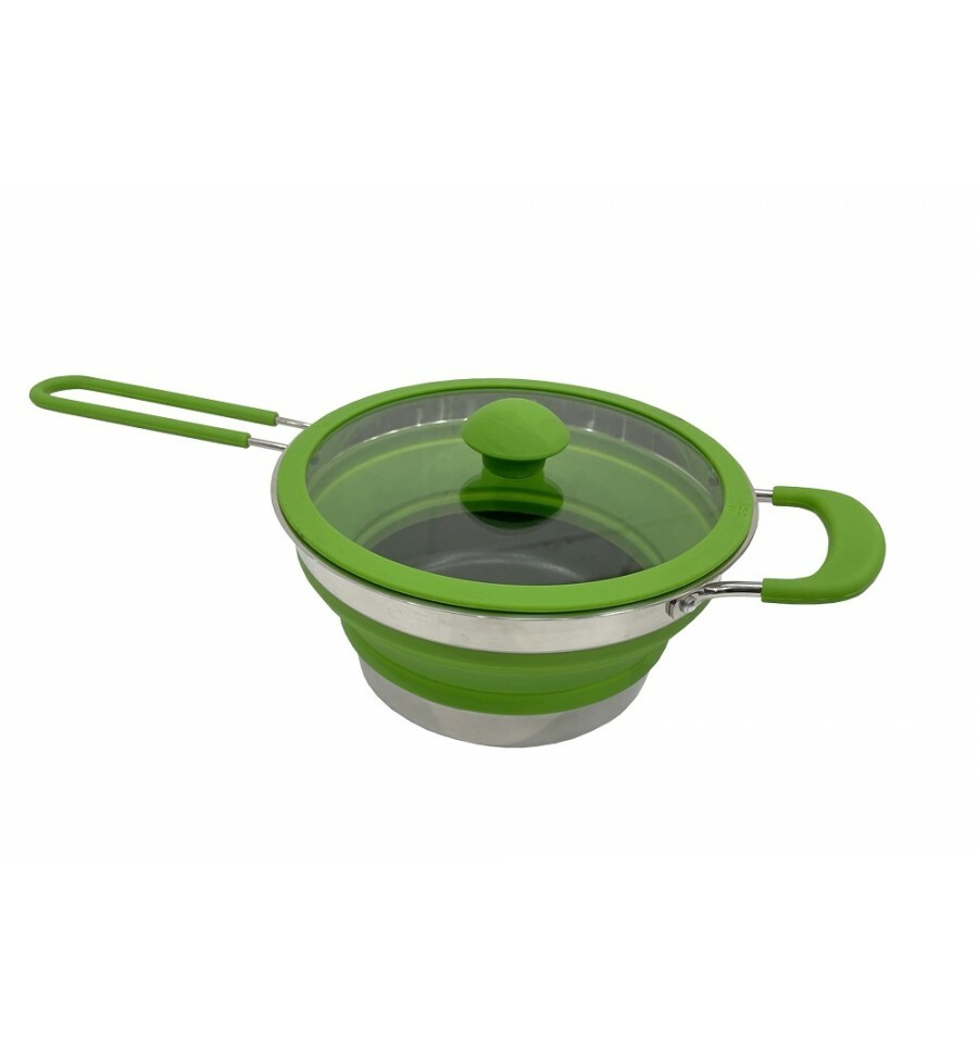 Vango Cuisine 1.5 Litre Camping Collapsible Casserole Saucepan - Herbal Green