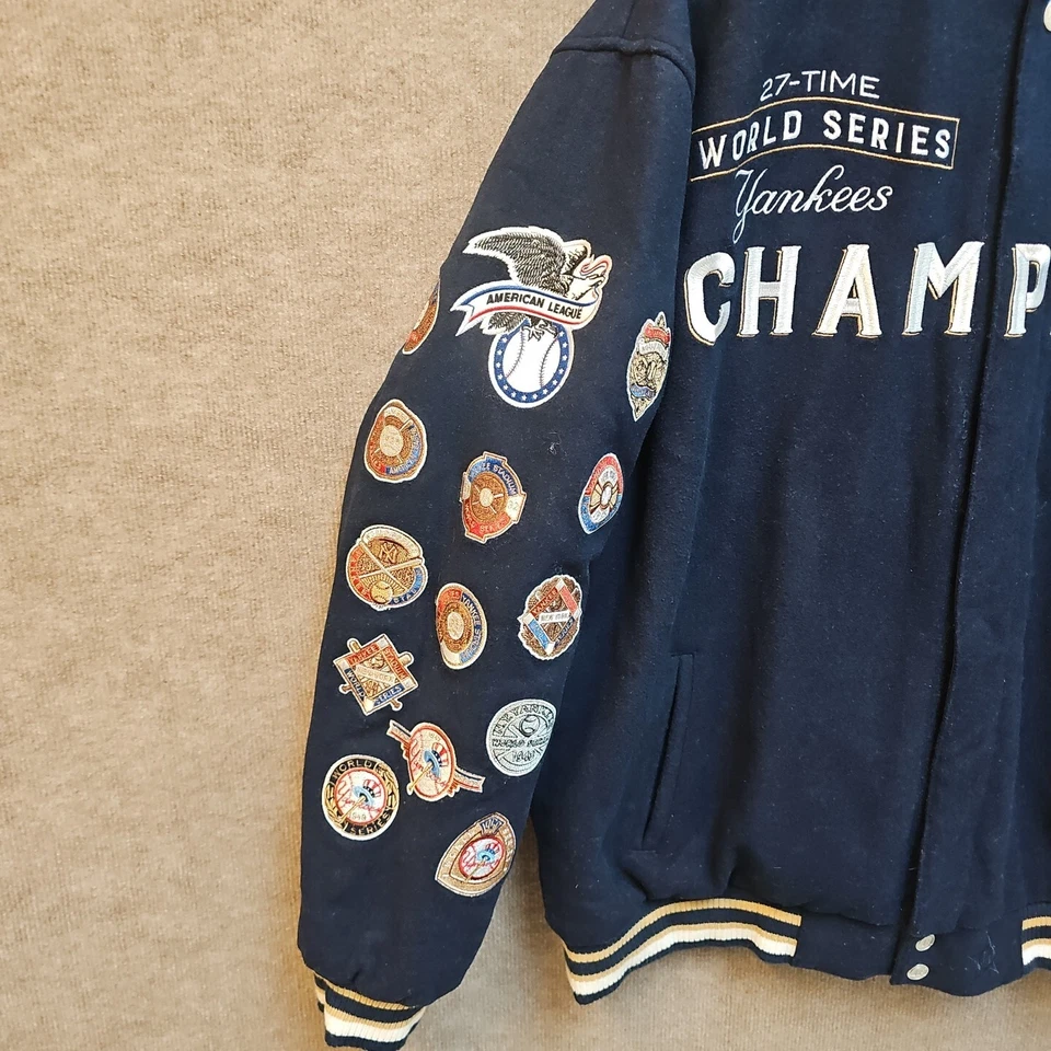 JH Design Group  world series  Yankees Varsity Jacket   Navy  Menswear Size 2XL  - Image 2 of 4