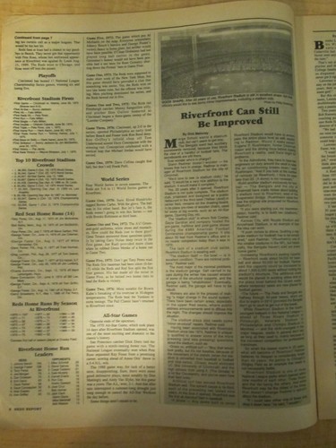 1990 Reds Report Cardboard Lineups A Review of 90's Baseball Cards / Stadiums - Bild 5 von 12
