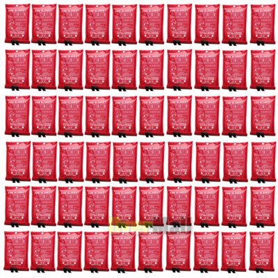 60PCS FIRE BLANKET Fiberglass Emergency Home Retardant Prepared 39''x39'' LARGE