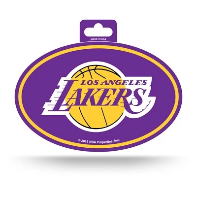 Los Angeles Lakers Oval Decal Sticker Full Color NEW 3x5 Inches Free Ship - Image 1 of 2