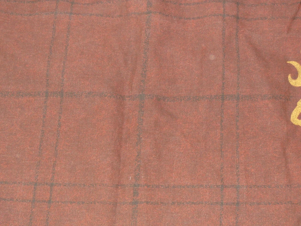 DOS Cortinas Marrón Silueta de Ciervo Logo Pesado Forrado Algodón Oscuro Caza De Colección? Foto 3 de 4