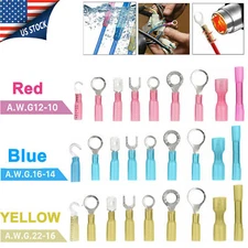 Assortment Heat Shrink Wire Connectors Electrical Ring Spade Crimp Terminal Set