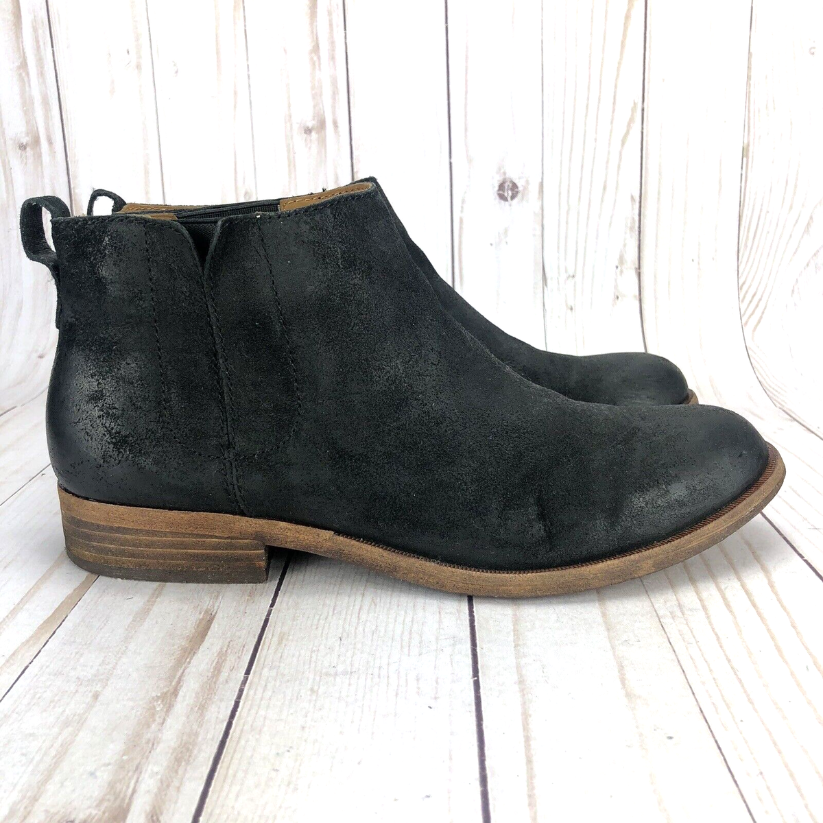 Kork Ease Velma Ankle Bootie Chelsea Heels Pull On Black  display picture 1