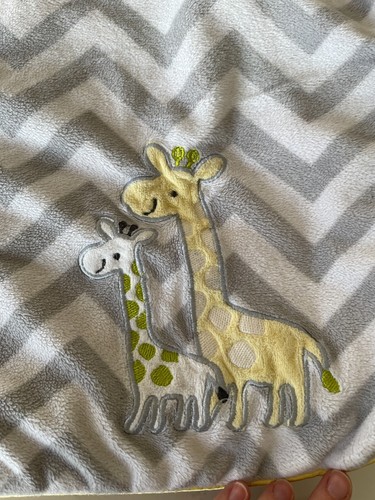 Carter's Just One You Baby Blanket Giraffes GRAY Stripe Chevron YELLOW Sherpa - Picture 5 of 5
