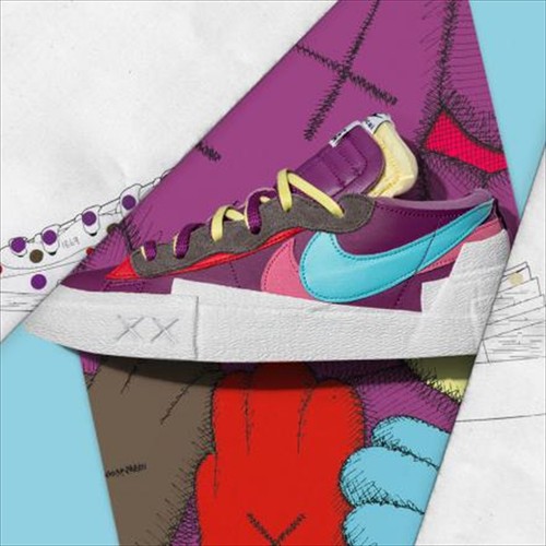 KAWS SACAI NIKE BLAZER LOW PURPLE DUSK DM7901-500 US 6 | eBay