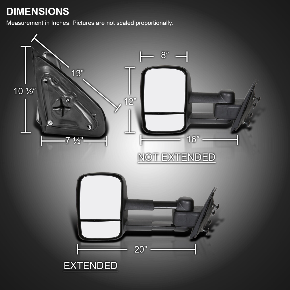 Fits 20142018 Chevy Silverado GMC Sierra 1500 Manual Extend Tow