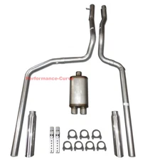 87-96 Ford F150 F250 Truck Performance Dual Exhaust System w/ MaxFlow Muffler