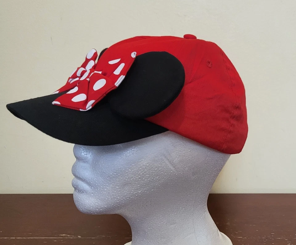 Disney Minnie Mouse Lunares Rojos y Blancos con Orejas Negras, Niñas OSFM, Ajustable Foto 2 de 4