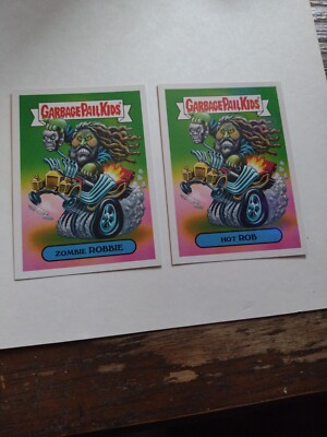 2017 Garbage Pail Kids ZOMBIE ROBBIE #5a & HOT ROB #5b. Metal sticker ...