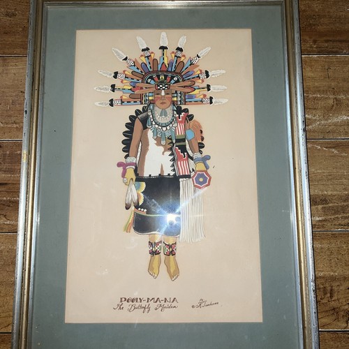 Kyrat Tuvahoema Silk Screen Framed Pooly-Ma-Na The Butterfly Maiden Signed - Picture 2 of 8