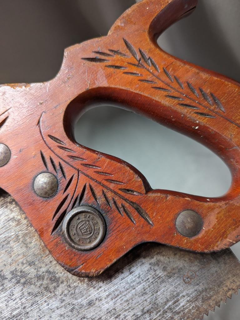 antique DISSTON hand saw D23 wood handle 2326" 8 vintage eBay