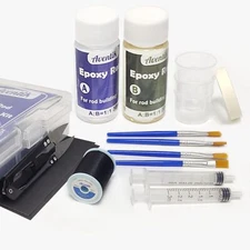 Fishing Rod Repair Kit Complete Supplies with Epoxy Glue, Wrapping (Repair Kit).