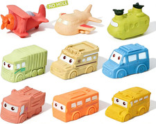 Baby Bath Toys 9 Pack Cars Floating Bath Toys Mold Free, for Infants 6-12 Kids