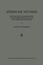 Conrad Cichorius | Römische Studien | Tasche...