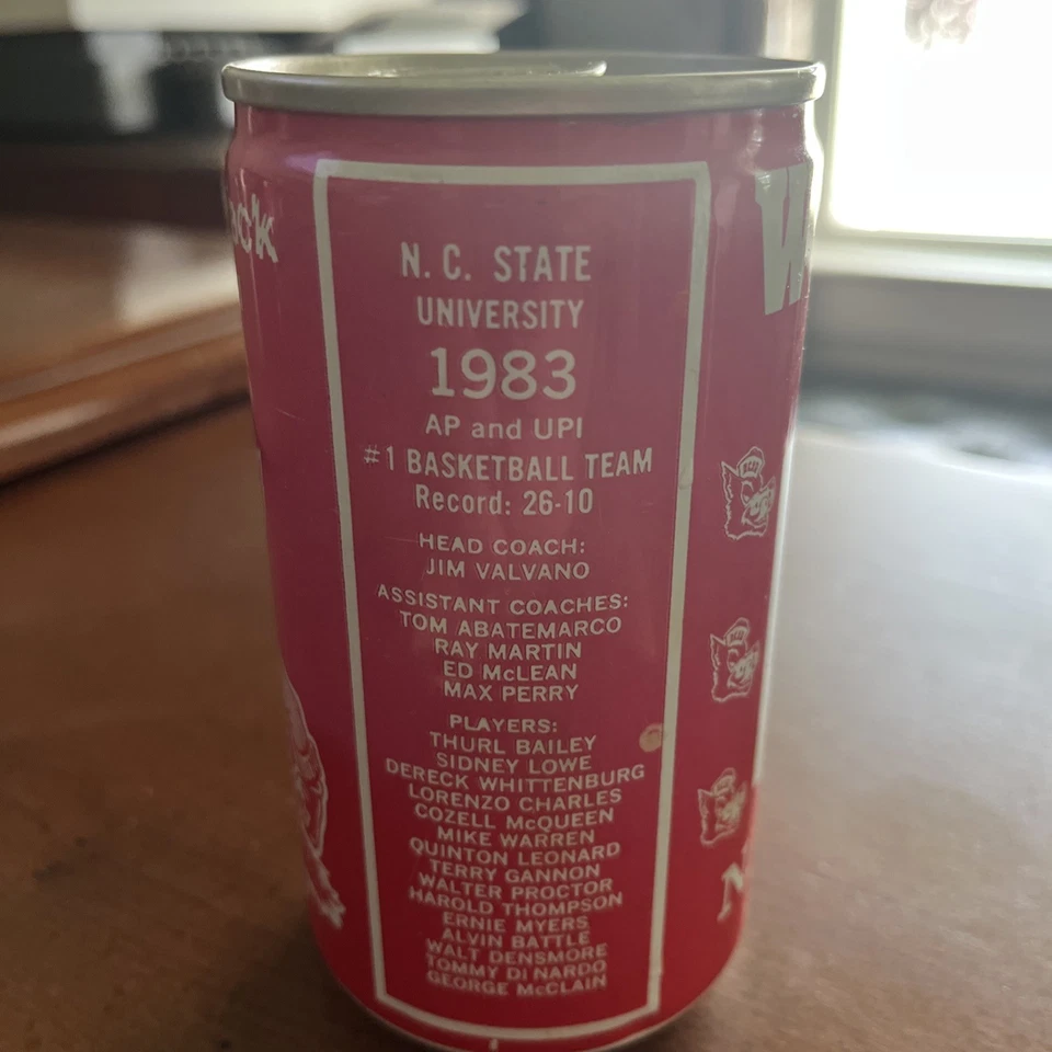 1983 NC State Wolfpack National Champions Red Soda Can Jim Valvano Cardiac Pack - Image 3 of 4