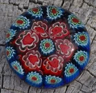 VINTAGE Murano Paperweight Millefiori Glass c.1970's  Made in Italy Very Pretty!