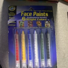 Crafty Dab Face Paint Push Up Crayons 6 Bright Colors Holidays 0617B