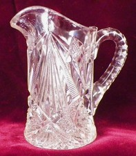 Co-Operative Flint Glass Pitcher Rex Childs Toy Clear Glass EAPG 1908 As Is