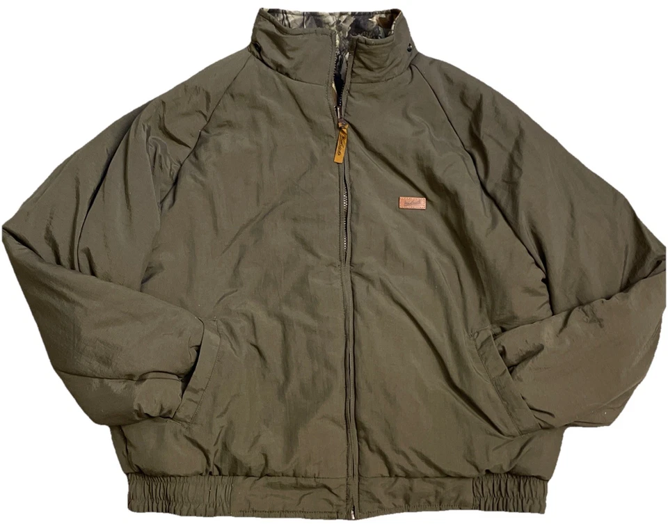 Vintage Woolrich Jacket Insulated Coat Camo Mossy Oak & Green Reversible Sz XL - Image 3 of 4