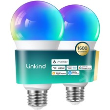 Matter Smart Light Bulb,1600LM 100W Smart Bulbs Work with Alexa/Apple Home/Go...