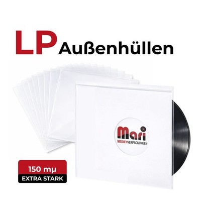 LP Hüllen Außen 325x325 mm 150 mµ, 0,15 mm Langspielplatten oder Maxi (100 St.)