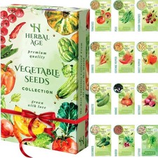 Seed Box - 12 Vegetable Plants Collection for Year Round Growth - Premium