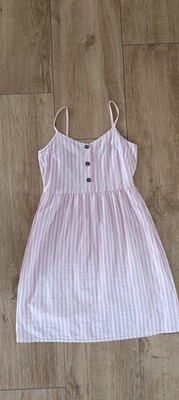 Kleid Leinenkleid Esmara Gr. 36 Weiß Rosa Gestreift