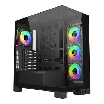 FSP M540-BA Gehäuse Midi Tower ATX mATX mITX BTF PC 3x120mm Lüfter 491mm