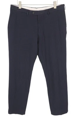 Suitsupply Soho Herrenhose UK46R Dunkelblau Seersucker Schmaler Schnitt - Bild 1 von 4