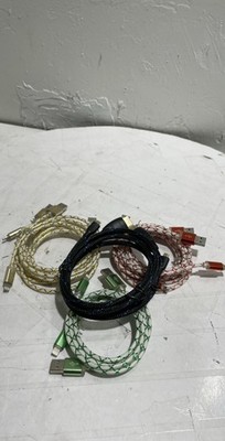 Assorted USB Charging Cables Braided Micro-USB Data Sync Cord Lot of 10