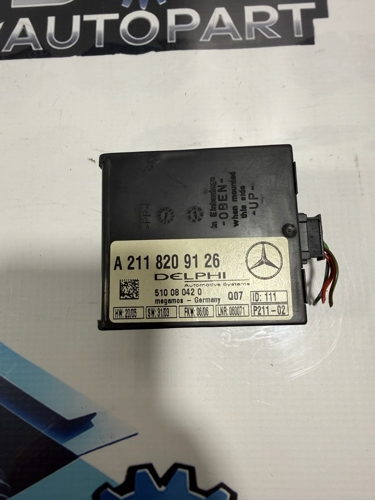 2005-2009 Mercedes SLK Anti Theft Alarm Module 2118209126 OEM