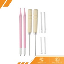 Doll Hair Rooting Holders Kits 0.6mm/0.8mm Rerooting Needles Pink