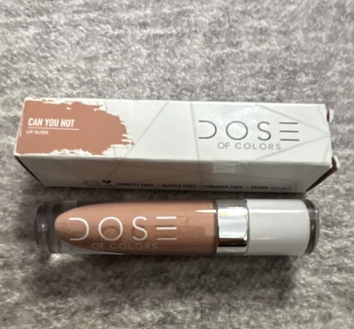Dose of Colors Lip Gloss Can You Not Nude Beige Shine Liquid Vegan MPN 8243 - Image 1 of 4