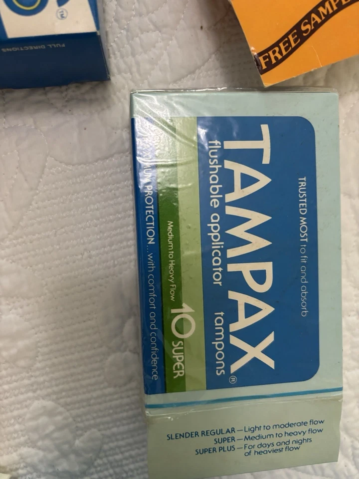 Almohadillas de tampones femeninos vintage productos caja sellada con cajas abiertas varias Foto 4 de 4