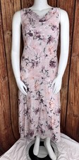 New! ALEX EVENINGS Women's 14 Blush Floral Chiffon Burnout Dress w/ Shawl Wrap