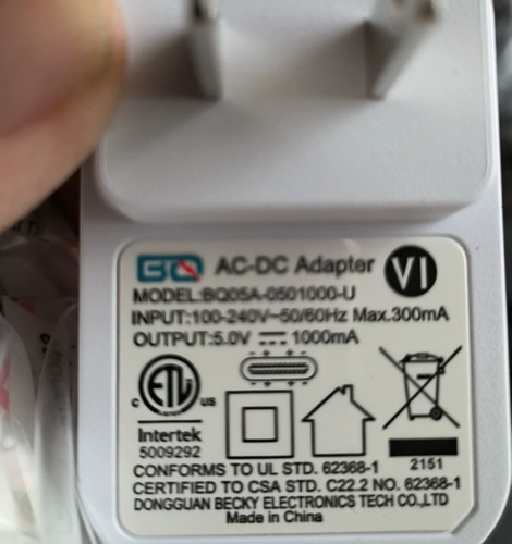 BQ05A-0501000-U 5V 1000mA Netzteiladapter Ladegerät Für Monitor Routers