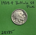 1928-P Buffalo 🦬 Indian Head Nickel 5c Fine