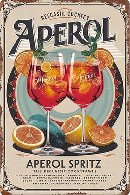 Aperol Spritz Tin Metal Signs Home Décor Bar Decorations for Tin Signs Cocktail 