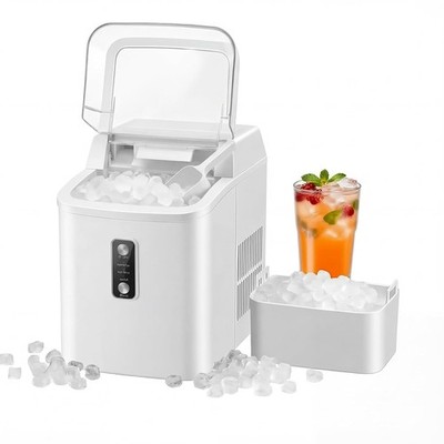 White Nugget Ice Maker Countertop Portable 6min Ready