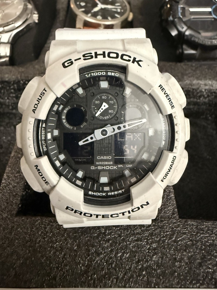 Casio G-Shock GA-100L Men's Watch White Black Analog Digital 5081