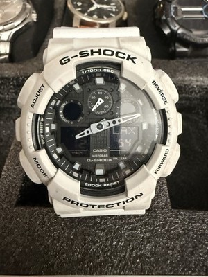 Casio G-Shock GA-100L Men's Watch White Black Analog Digital 5081 Casio G-Shock GA-100L Men's Watch White Black Analog Digital 5081