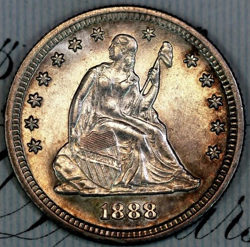 1888-S SOLID+ GEM BU MS SEATED LIBERTY QUARTER DC410 FROM MATTHEWS HOARD
