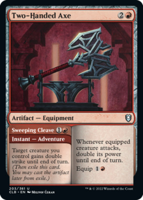 MTG Two-Handed Axe // Sweeping Cleave - Foil, Light Play, English Commander Lege
