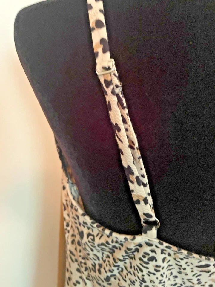 Jones New York Chemise And Robe Set Cheetah Leopard black lace Large Sweetheart - Image 3 of 4