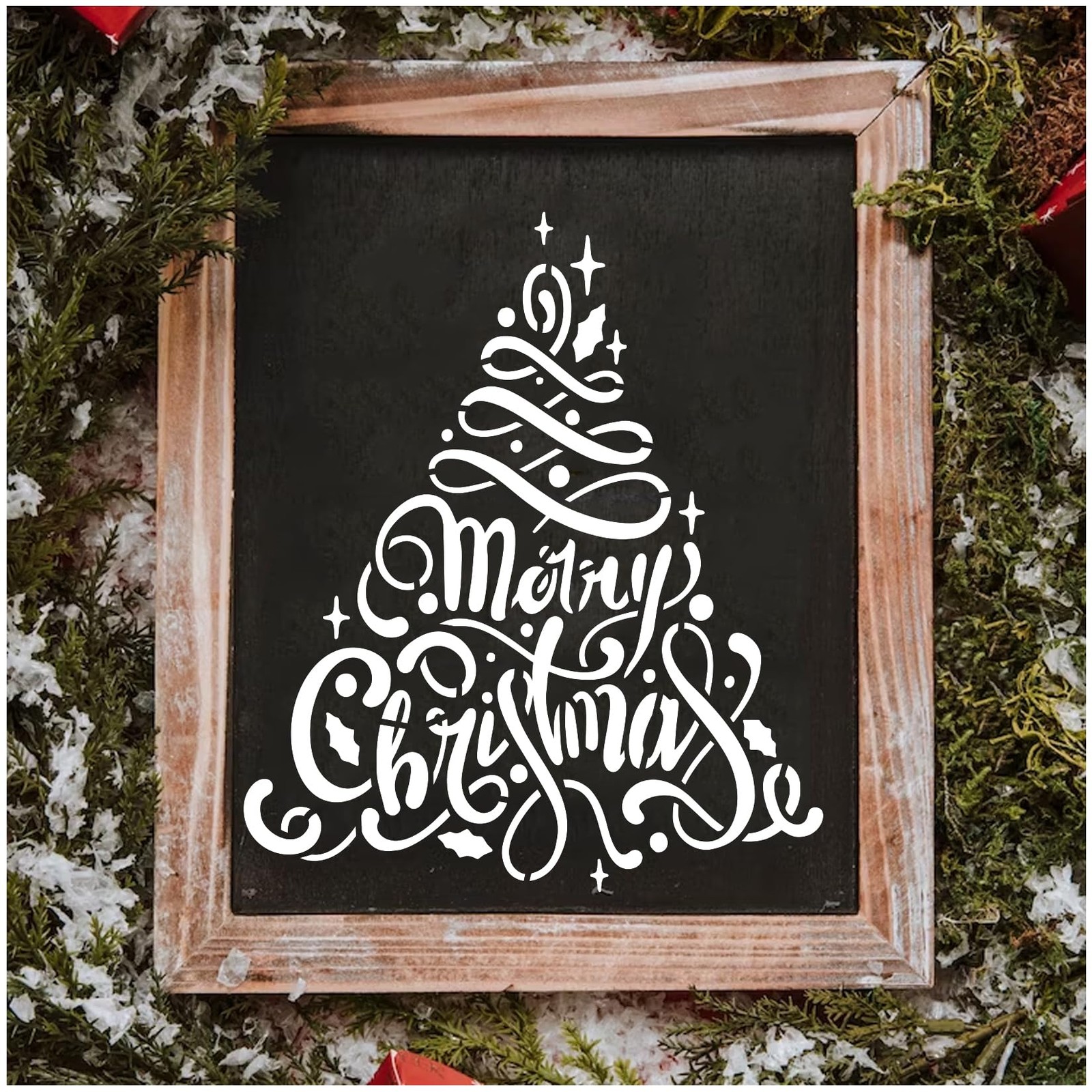 12 PCS 6x5 inch Christmas Tree Stencils for Painting Reusable Holiday Craft