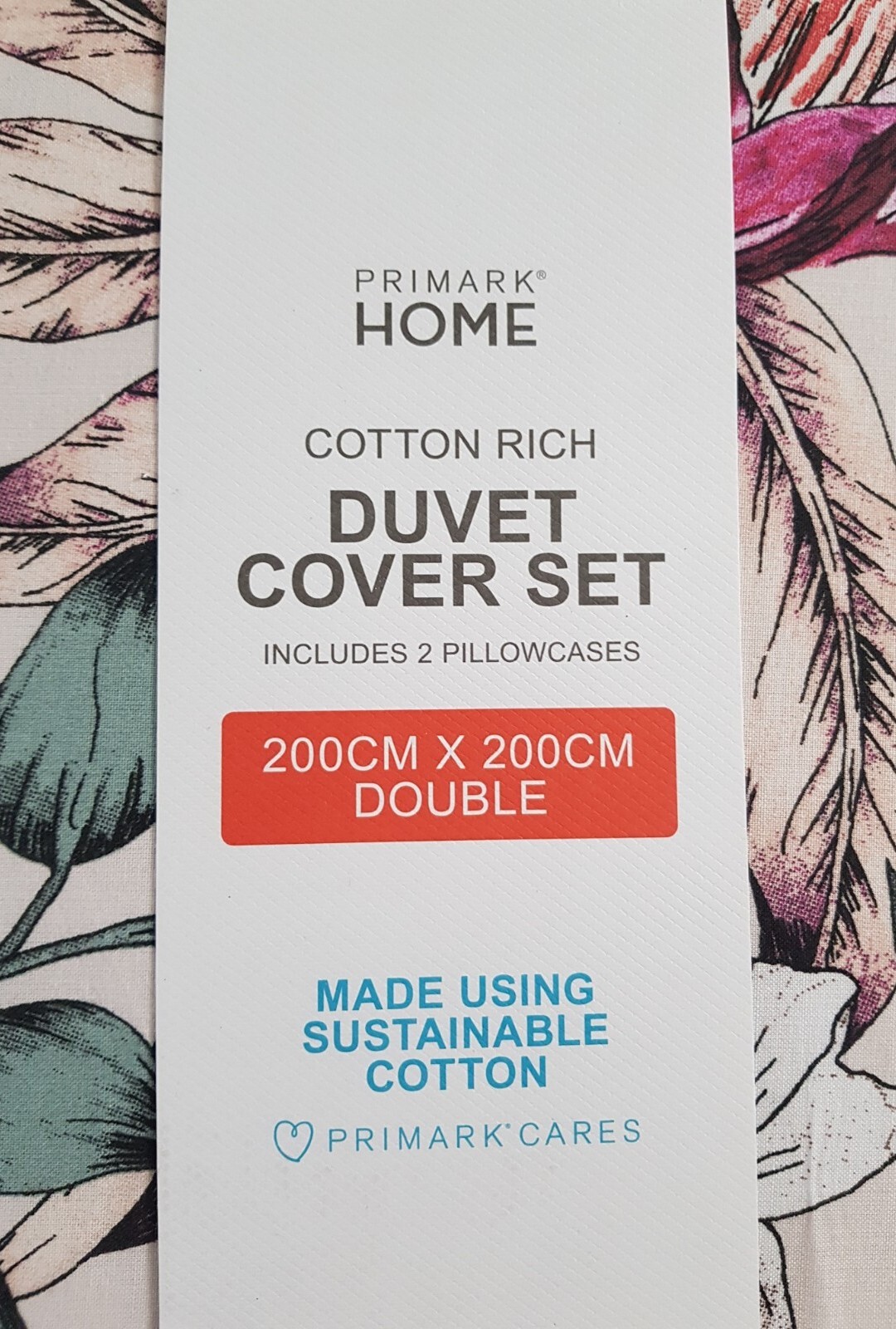 PRIMARK HOME White DOUBLE DUVET COVER SET & 2 PILLOWCASES 200cm x