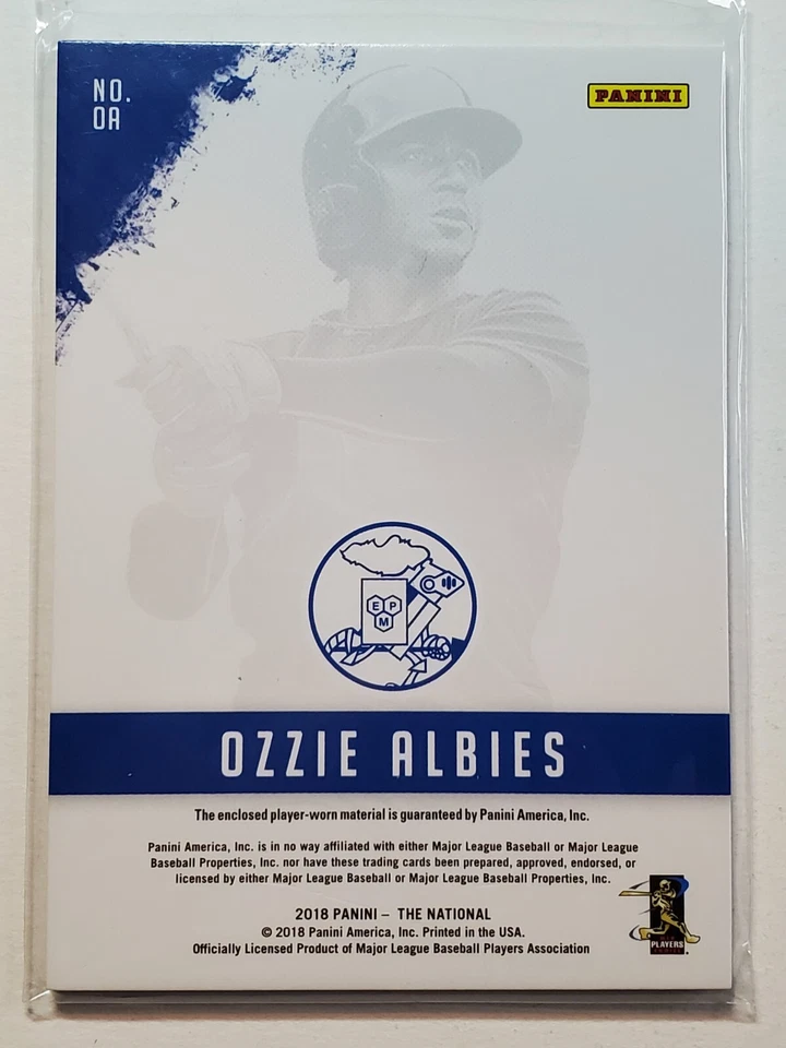 Ozzie Albies 2018 Panini The National 8/25 Spoke Refractor Jersey Relic card SP - Image 4 of 4
