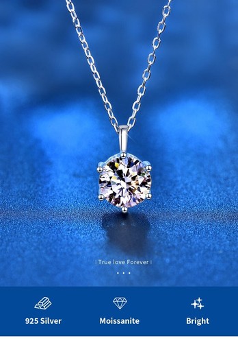 Nuova collana argento sterling da donna VVS1D colore moissanite pendente catena regalo - Foto 3 di 10