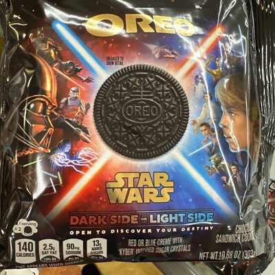STAR WARS OREO RED BLUE CREME KYBER SUGAR CRYSTAL COOKIES 10.68 OZ New!!